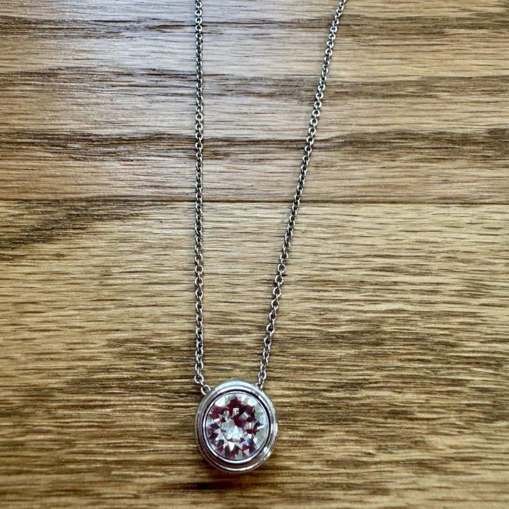 Touchstone Crystal by Swarovski Silver Necklace with Crystal Pendant
